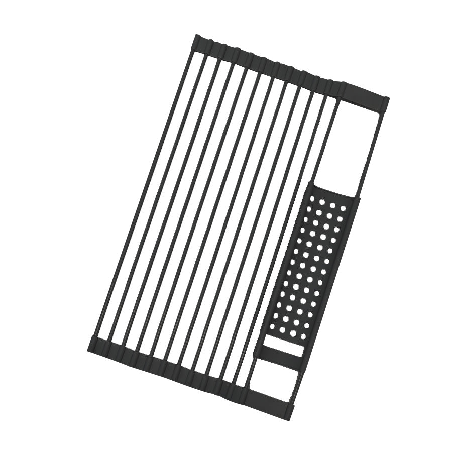 水切りラック 小物置き付きタイプ ブラック