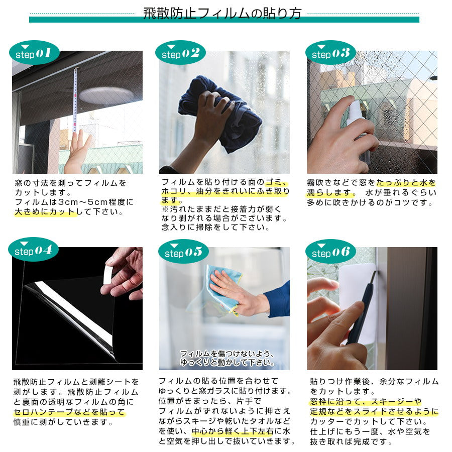 窓枠 飛散防止フィルム