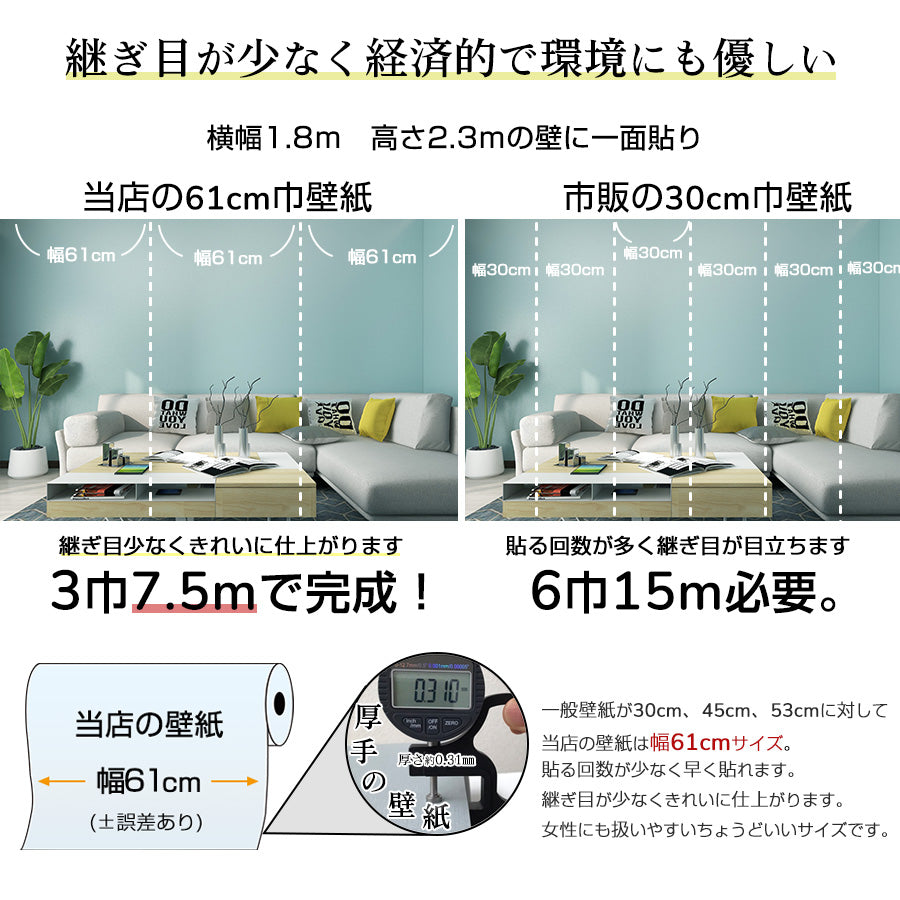 壁紙シール サンプル【30cm×14cm】貼ってはがせるリメイクシートお試し用カット