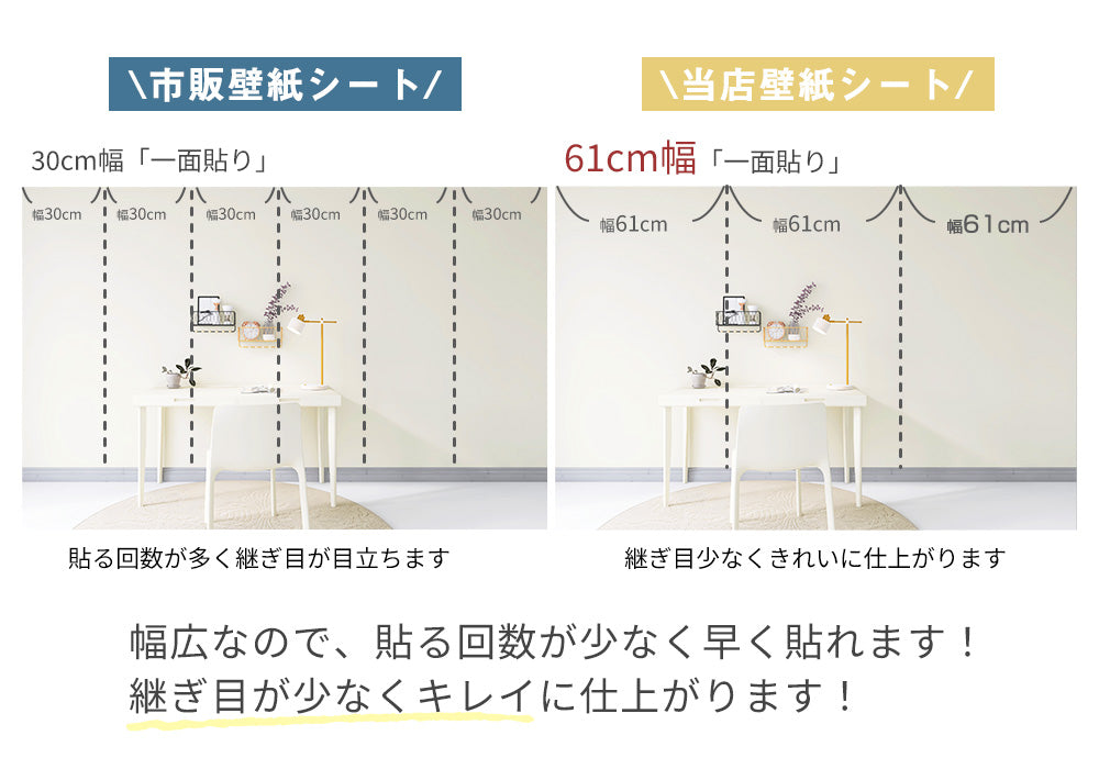 壁紙シール プレーン【厚手・防水】貼ってはがせる のり付き リメイクシート 1ｍ